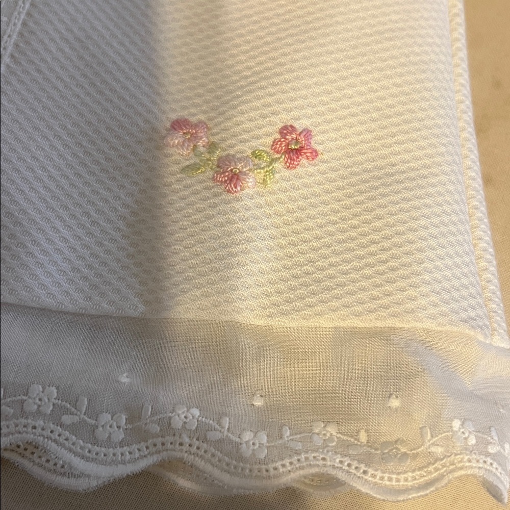 Luli & Me Timeless A Line white pique dress w/pink embroidery and bows size 6M - Picture 9 of 11